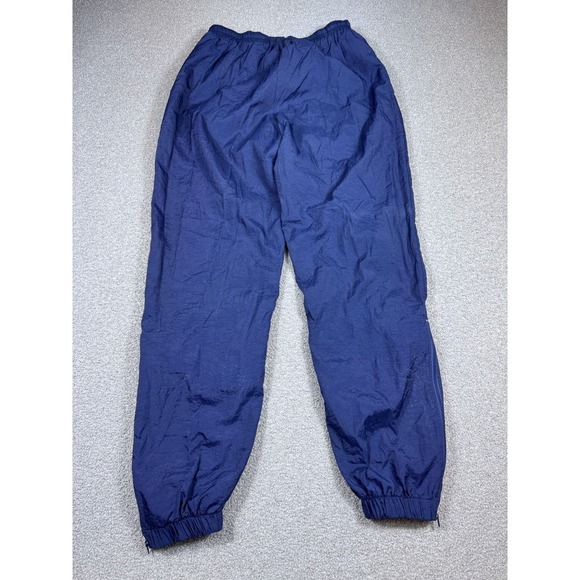 Vintage Nike Track Pants Men's Large Blue Nylon Swoosh Ankle Zip 90s Y2K - Picture 2 of 8